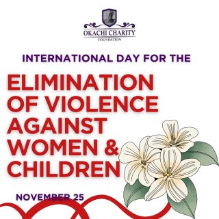 Today, on International Day for the Elimination of Violence Against Women and Children, we stand in solidarity with survivors and advocates working tirelessly to break the cycle of violence. 

With nearly 1 in 3 women worldwide experiencing some form of physical or sexual violence, it’s clear that urgent action is needed. Every 10 minutes, a woman loses her life to gender-based violence—an alarming reality that demands global attention and change.

At Okachi Charity Foundation, we are committed to creating a world where women and children live free from fear. Through educational programs, advocacy for women’s rights, and support for underprivileged children, we work daily to challenge the systems that perpetuate violence and inequality.

Together, we can amplify voices, hold perpetrators accountable, and invest in solutions that build safer, empowered communities. Let’s unite to end violence against women and girls—not just today, but every day.

#EndViolenceAgainstWomen #MakeADifference #OkachiCharityFoundation #empowermentthroughaction